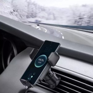 Baseus Uchwyt samochodowy Baseus Wisdom Holder do auta na telefon z ładowarką indukcyjną QI na kratkę Czarny 6