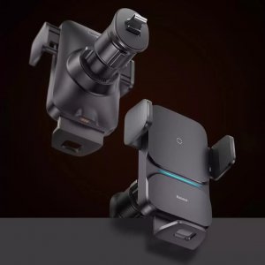 Baseus Uchwyt samochodowy Baseus Wisdom Holder do auta na telefon z ładowarką indukcyjną QI na kratkę Czarny 7