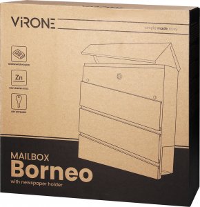 Orno Skrzynka na listy BORNEO z galwanizowanej stali z gazetnikiem (antracyt) 3