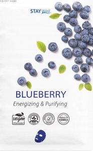 STAY WELL_Climate Neutral Face Mask energetyzująca i oczyszczająca maska na twarz w płachcie Blueberry 23g 1