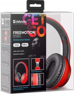 Słuchawki Defender SŁUCHAWKI DEFENDER BLUETOOTH FREEMOTION B580 CZERWONE 12