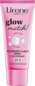 Lirene Lirene Glow Match, Rozświetlająca baza pod podkład SPF 15, 30 ml - Długi termin ważności! 1