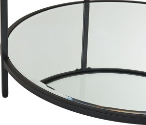 Beliani Stolik kawowy z lustrzaną półką szklany czarny BIRNEY! 3