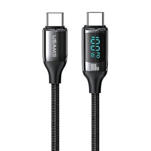 Kabel USB Usams USB-C - USB-C 2 m Czarny (brak) 1