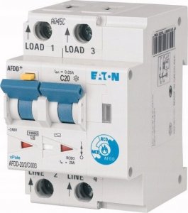 Eaton Przeciwpożarowy detektor iskrzenia 2P 20A C 0,03A Typ AC AFDD-40/2/C/003 187221 1