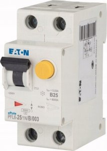 Eaton Wyłącznik różnicowo-nadprądowy 2P 25A B 0,03A Typ AC 6kA PFL6-25/1N/B/003 286433 1