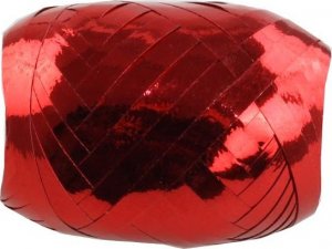 Fastima Tasiemka wstążka metalizowana Czerwona 10m 25szt W9 1