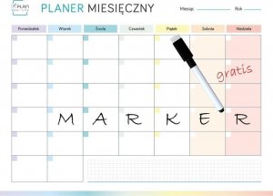 Plan your life Planer magnetyczny miesięczny tęczowy + marker 1