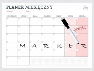 Plan your life Planer magnetyczny miesięczny różowy + marker 1