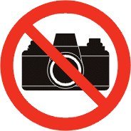 Pn. AS028 Piktogram "Zakaz fotografowania" samoprzylepna folia PCV 1