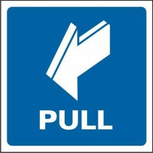 Pn. AS023 Piktogram "Pull" samoprzylepna folia PCV 1