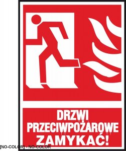 R.E.I.S. Z-29P - Znak ochrony ppoż. Drzwi przeciwpożarowe ZAMYKAĆ! 1