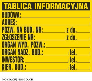 R.E.I.S. Z-TB1 - Tablice budowlane Tablica informacyjna budowy 1