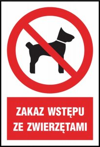 R.E.I.S. Z-6Z1 - Znak BHP Zakaz wstępu ze zwierzętami 1