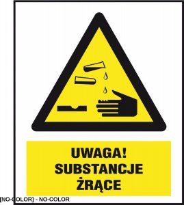 R.E.I.S. Z-155CH - Znak ostrzegawczy dla materiałów niebezpiecznych Uwaga! Substancje żrące 1