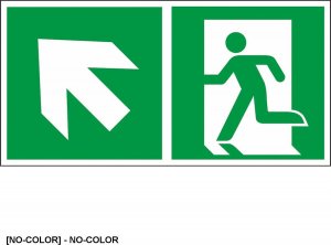 R.E.I.S. Z-E001-3 - Znak ewakuacyjny Kierunek do wyjścia w lewo i w górę (za drzwiami) 1