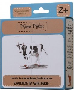 Mama Maluje Puzzle 4-elementowe Zwierzęta wiejskie 1