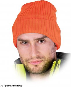 R.E.I.S. CZREFLECT - czapka zimowa dziana w kolorze fluorescencyjnym - pomarańczowy 1