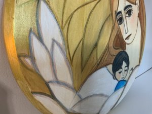 Anioł Stróż tulący dziecko - pamiątka Chrztu Św. 3