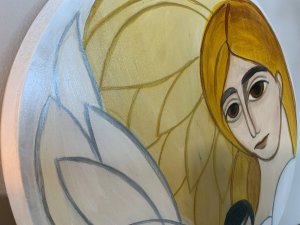 Anioł Stróż tulący dziecko - pamiątka Chrztu Św. 6