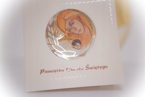 Anioł Stróż tulący dziecko - pamiątka Chrztu Św. 7