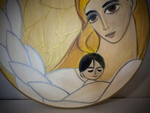 Anioł Stróż tulący dziecko - pamiątka Chrztu Św. 3