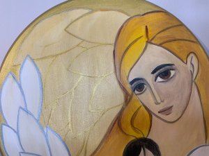 Anioł Stróż tulący dziecko - pamiątka Chrztu Św. 5