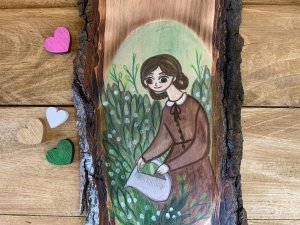 Obrazek na drewnie z korą, dziecięcy pokój 2