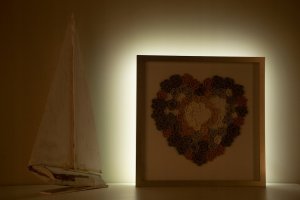 Obraz podświetlany - Serce: biel-popiel-róż 4