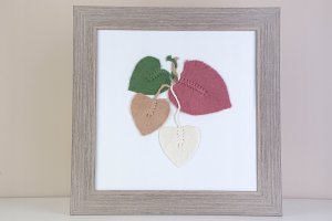 Obraz - Lupanowe liście: zieleń-beż-ecru-bordo 2