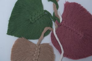 Obraz - Lupanowe liście: zieleń-beż-ecru-bordo 4