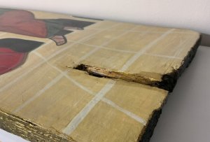 OBRAZ ŚW. RODZINY MALUNEK NA STAREJ DESCE 6