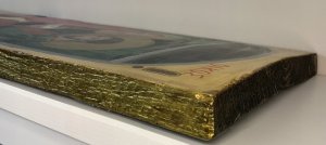 OBRAZ ŚW. RODZINY MALUNEK NA STAREJ DESCE 8