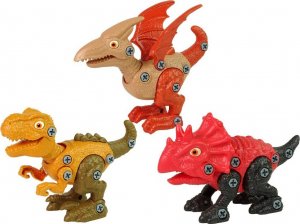Figurka LeanToys Zestaw dinozaurów do rozkręcania 3szt 2