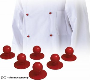 R.E.I.S. LH-BUTTON - GUZIKI -10 SZT - ciemnoczerwony. 2