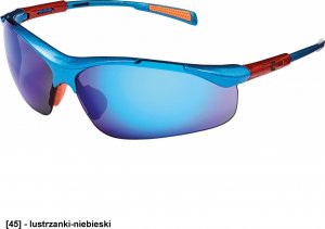 CERVA NELLORE - okulary z szybki poliwęglanowe, reg. długość ramion, szybki nieparujące, odporne na zarysowania, klasa F - lustrzanki-niebieski szkieł. 1