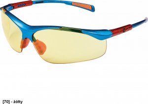 CERVA NELLORE - okulary z szybki poliwęglanowe, reg. długość ramion, szybki nieparujące, odporne na zarysowania, klasa F - żółty szkieł. 1