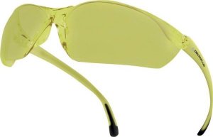 Delta Plus MEIA YELLOW - Jednoczęściowe okulary zintegrowany nosek i zauszniki z poliwęglanu, antypoślizgowe zauszników z PVC. 1