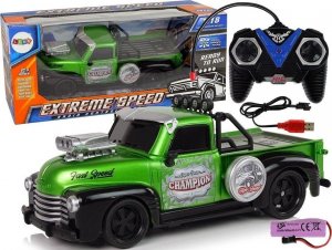 LeanToys Auto zdalnie sterowane 1:18 zielone Pick-up 1