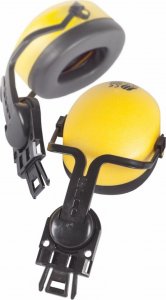 Protekt IHA 121 - Trudno rozłączalne ochronniki słuchu o plastikowej konstrukcji pasujące do hełmów ATRA, montaż osłony twarzy, SNR=23dB - żółty;czerwony. 1