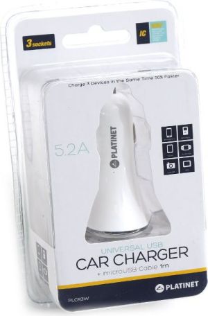 Ładowarka Platinet 3x USB-A 5.2 A  (PLCR3W) 2