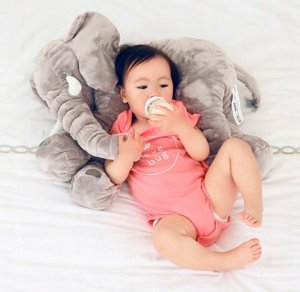 Słonik Słoń Pluszowy Poduszka 60Cm 3 Kolory Różowy 16