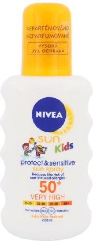 Nivea Sun Kids Protect & Sensitive Sun Spray SPF50+ Spray do opalania 200ml 1