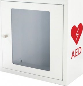 Projekt AED ASB1000-W-AED-R PL - metalowa szafka na defibrylator wewnątrz budynku - 37 x 37 x 17 cm. 1