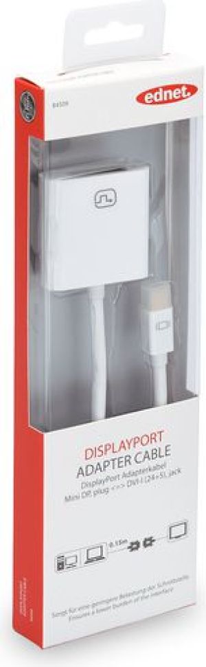 Adapter AV Ednet DisplayPort Mini - DVI-I biały (84509) 2