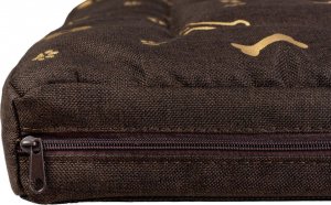 EcoHomeGarden Legowisko materac dla psa brązowy złote kości i łapki XL 130x90 wigofil 4