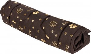 EcoHomeGarden Legowisko materac dla psa brązowy złote kości i łapki L 100x70 wigofil 6