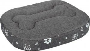 EcoHomeGarden Legowisko kojec dla psa ciemny szary srebrne kości i łapki M 58x47 wigofil 4