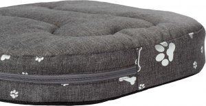 EcoHomeGarden Owalne legowisko kojec dla psa ciemny szary srebrne kości i łapki XL 80x67 wigofil 6
