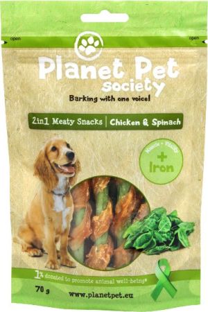 PLANET PET Pies Przysmak Chicken Spinach 70g 1